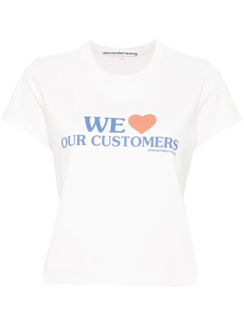 Alexander Wang slogan-print cropped T-shirt - Pink - zdjęcie produktu nr 1