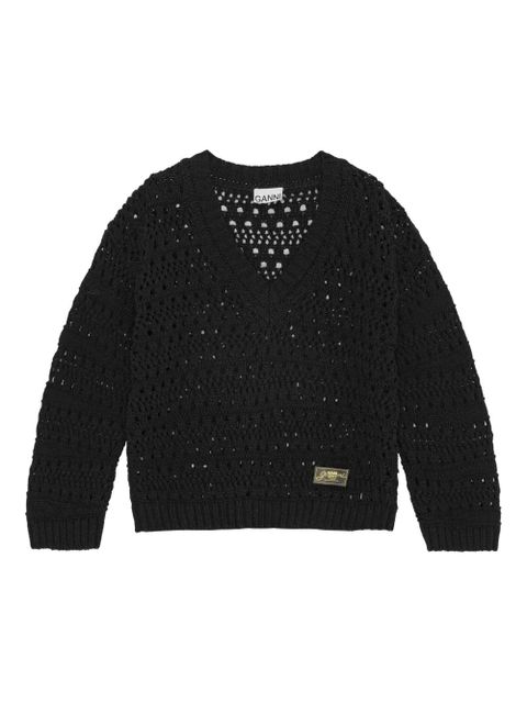 GANNI open-knit sweater - Black - zdjęcie produktu nr 1