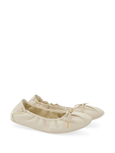 Ferragamo leather ballerina shoes - Neutrals