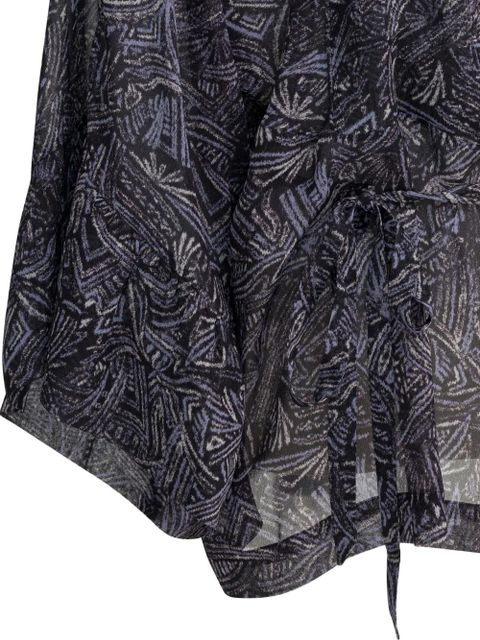 ISABEL MARANT Tekia abstract-print ruffled shirt - Black