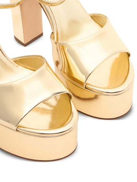 Casadei Patty platform ankle-strap sandals - Gold