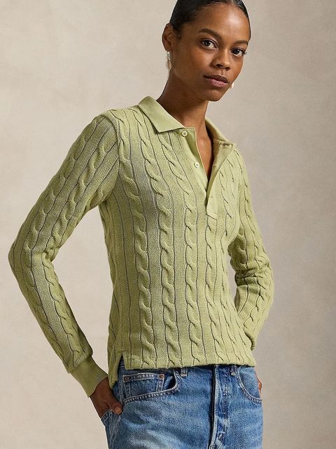 Polo Ralph Lauren sweter bawełniany damskie kolor zielony lekki 211959100