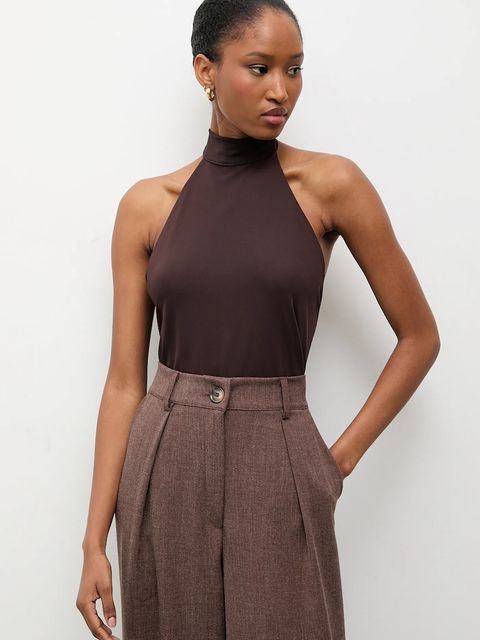 Answear.LAB body damska kolor brązowy gładka - zdjęcie produktu nr 1