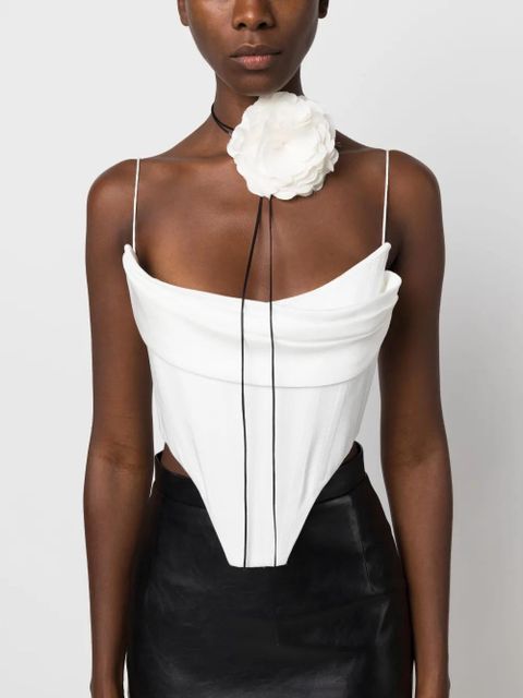 MANURÍ Nancy flower silk necklace - White - zdjęcie produktu nr 2