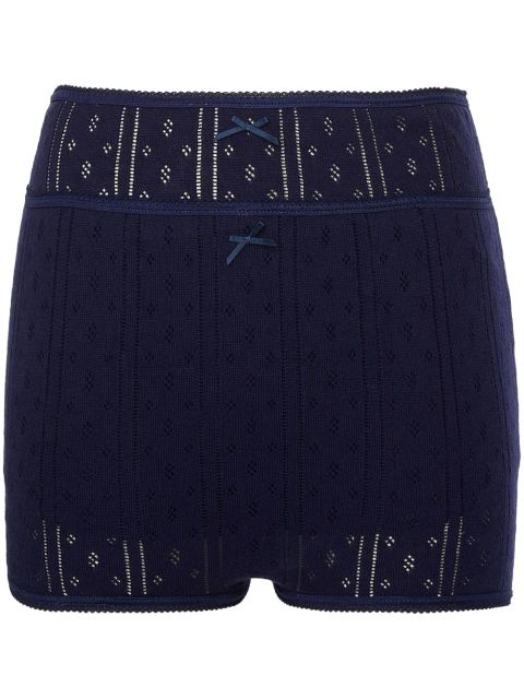 JW Anderson double-layer pointelle shorts - Blue
