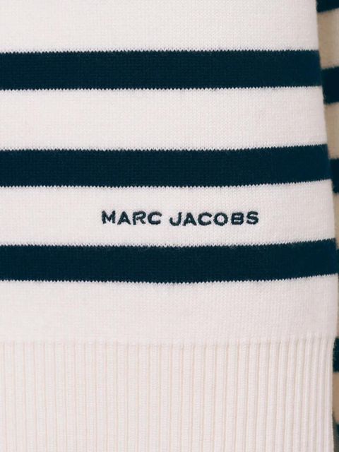 Marc Jacobs Breton stripe button-detailed sweater - White