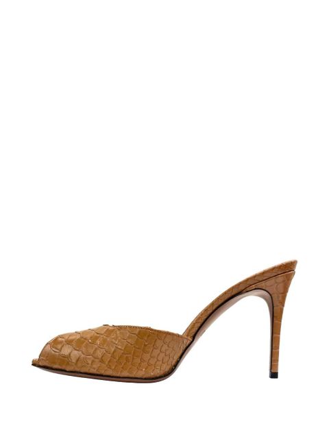 Paris Texas Vera crocodile-effect open-toe sandals - Brown