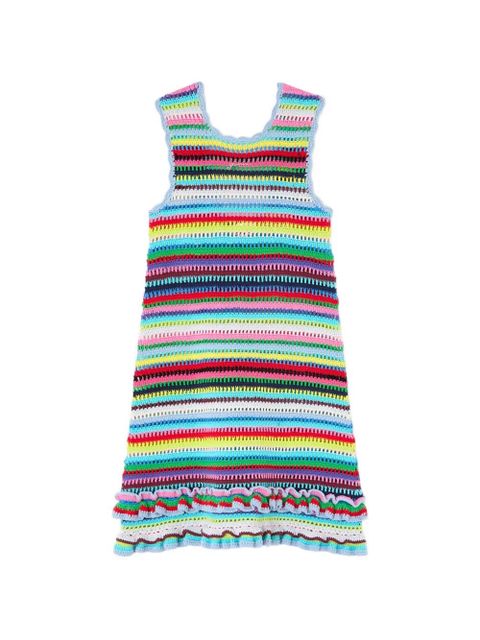 GANNI crochet-knit mini dress - Blue - zdjęcie produktu nr 1