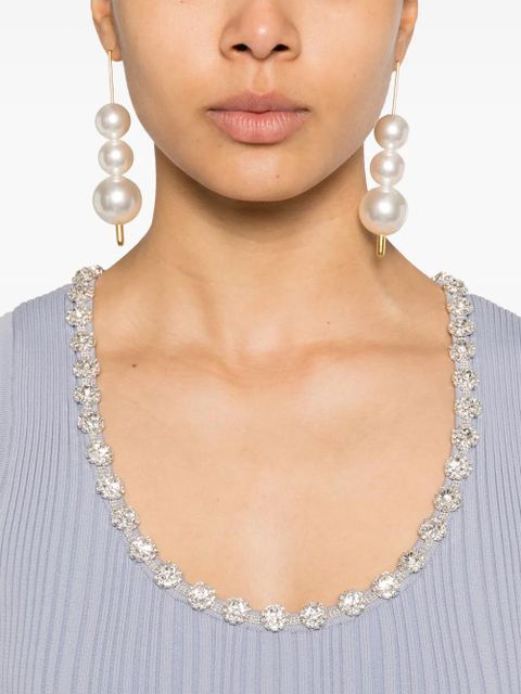 Self-Portrait rhinestone-embellished midi dress - Blue