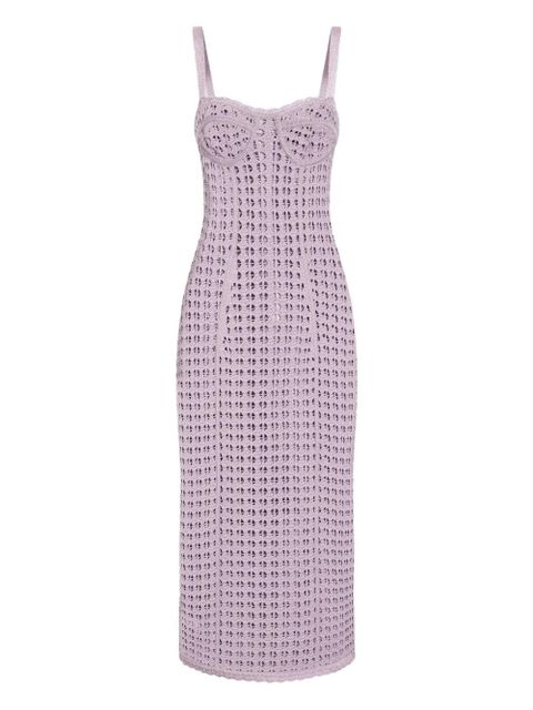 Dolce & Gabbana open-knit midi dress - Purple - zdjęcie produktu nr 1