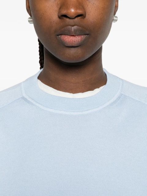 Jacquemus Le Sweater J logo-embroidered crew-neck sweater - Blue