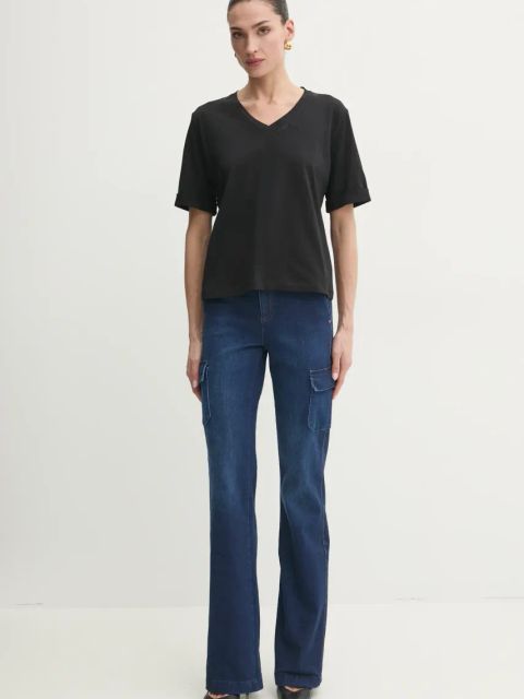 Liu Jo t-shirt bawełniany damski kolor czarny TA5175 JS923