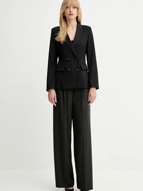 Marella spodnie Emme by Marella damskie kolor szary szerokie high waist 2525136151200 - zdjęcie produktu nr 2