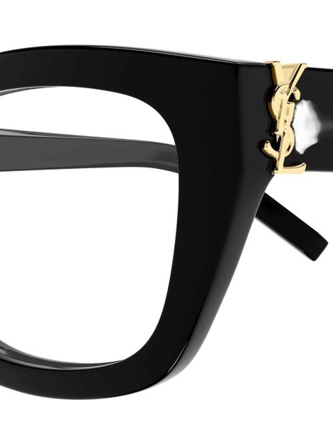 Saint Laurent Eyewear cat-eye logo glasses - Black