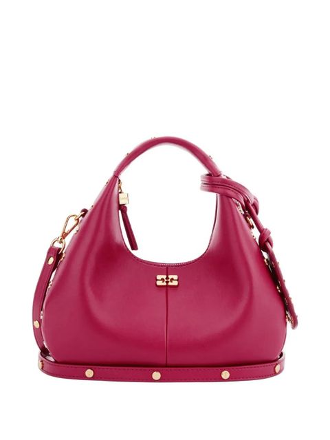 GANNI stud-embellished tote bag - Red
