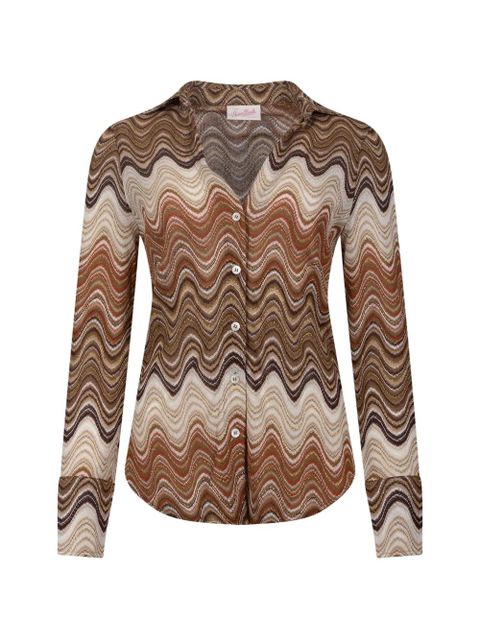 MC2 Saint Barth zigzag-knit long-sleeve shirt - Brown - zdjęcie produktu nr 1