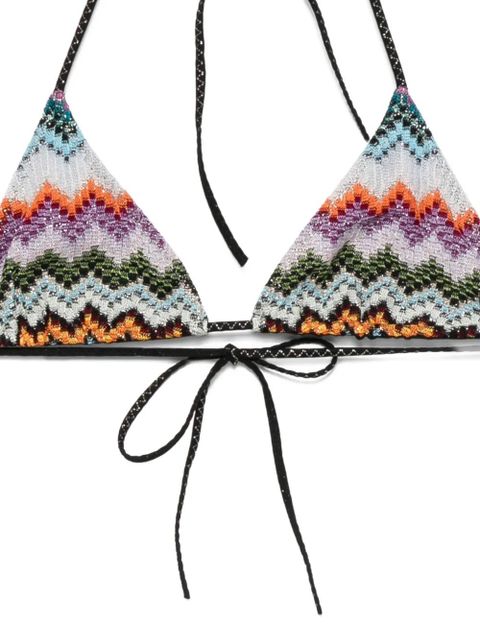 Missoni chevron-pattern triangle bikini set - Pink