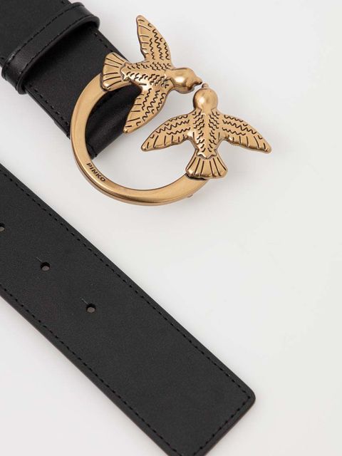 Pinko pasek skórzany damskie kolor czarny 100120 A0F1 - zdjęcie produktu nr 2