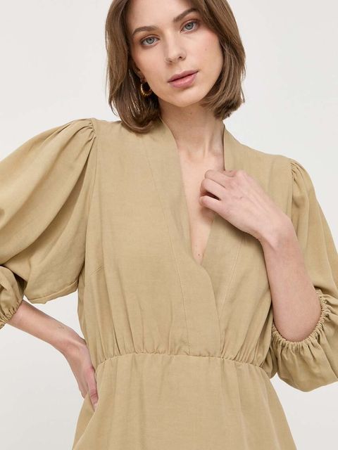 Notes du Nord sukienka z domieszką lnu