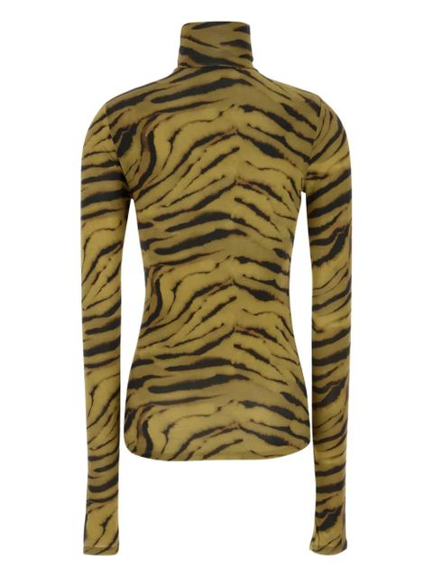 GANNI animal-print long-sleeve T-shirt - Green - zdjęcie produktu nr 2