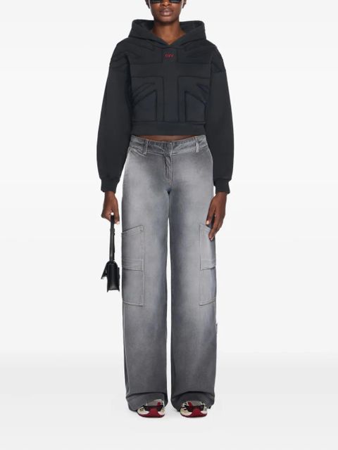Off-White Union Appliqué cropped hoodie - Black - zdjęcie produktu nr 2