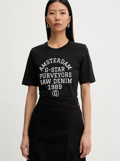 G-Star t-shirt bawełniany damski kolor czarny D27104-336 - zdjęcie produktu nr 1
