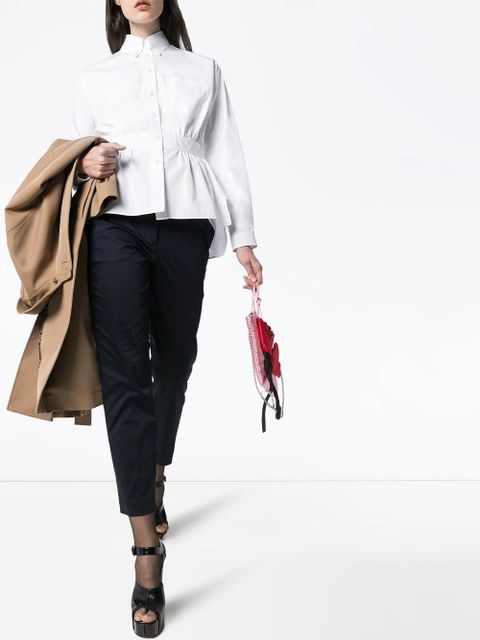 Prada gathered-waist button-down shirt - White