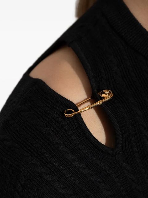 Versace cut-outs ruffled sweater - Black