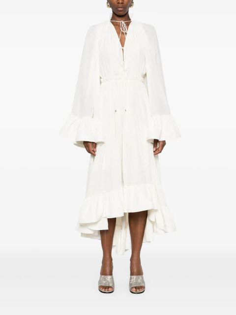 Lanvin long ruffled dress - White