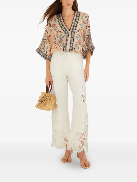 FARM Rio floral V-neck blouse - Pink - zdjęcie produktu nr 2