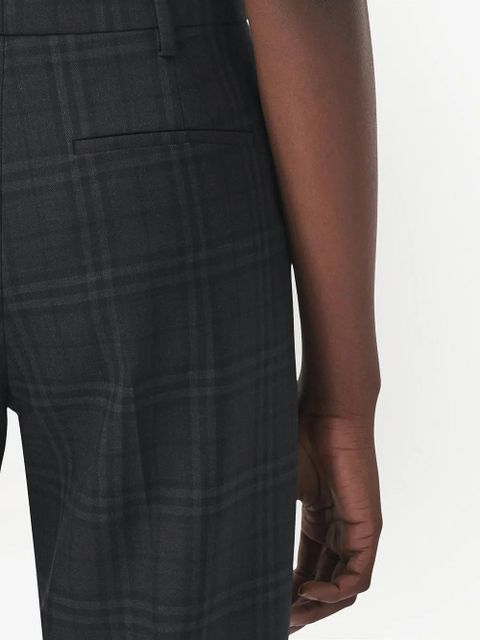 Burberry check wool tailored trousers - Black