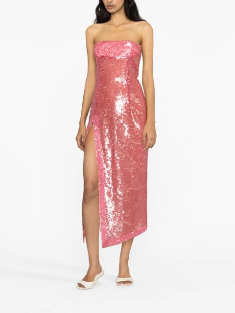 The Attico sequinned bustier midi dress - Pink - zdjęcie produktu nr 2