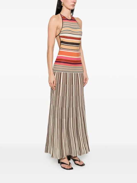 Faithfull the Brand Maretta striped halterneck dress - Neutrals