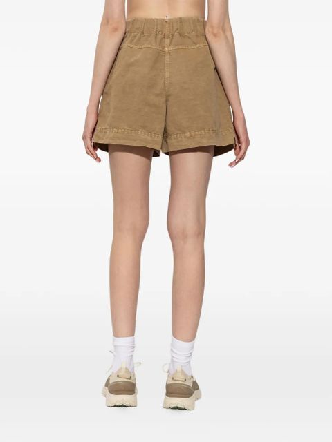 Moncler Grenoble pleated logo-patch shorts - Neutrals