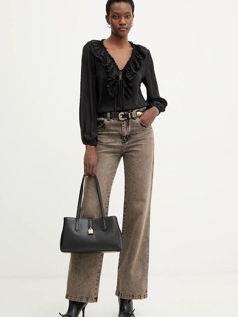 Karl Lagerfeld torebka skórzana K/AUTOGRAPH kolor czarny B1W30095