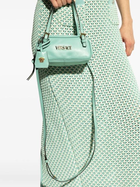 Versace Versace Tag leather mini shoulder bag - Green