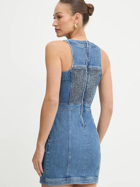 Guess sukienka jeansowa LISBETH kolor niebieski mini dopasowana W5GK93 D4H7C