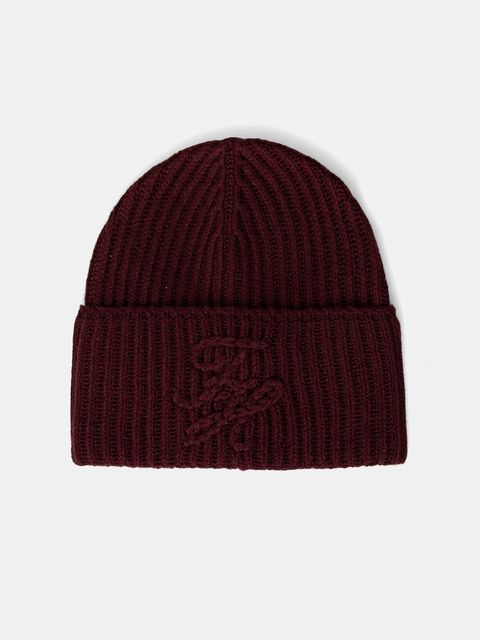 Tommy Hilfiger czapka wełniana kolor bordowy AW0AW17777 - zdjęcie produktu nr 1