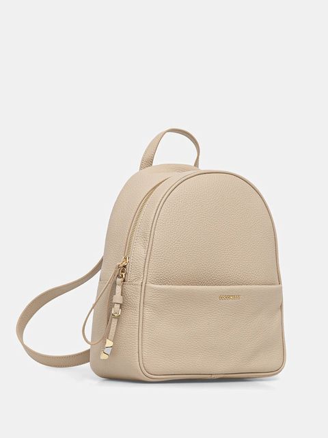 Coccinelle plecak skórzany NORY damski kolor beżowy mały gładki E1 U45 14 02 01 - zdjęcie produktu nr 2