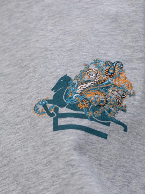 ETRO horse-print T-shirt - Grey