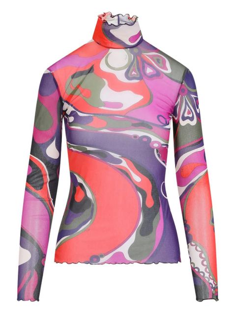 PUCCI abstract-print turtleneck top - Purple - zdjęcie produktu nr 1