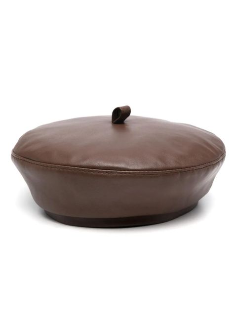 Ruslan Baginskiy leather beret - Brown - zdjęcie produktu nr 1