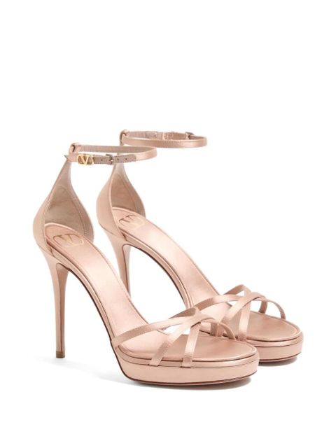 Valentino Garavani 120mm Eveninglam satin platform sandals - Neutrals - zdjęcie produktu nr 2