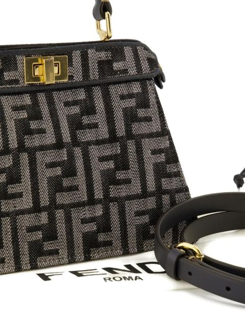 FENDI Peekaboo denim tote bag - Black - zdjęcie produktu nr 2