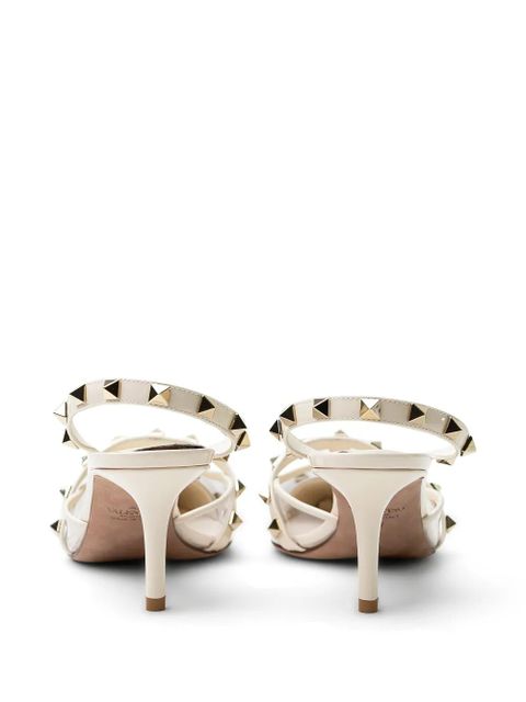 Valentino Garavani studded-embellishment sling-back pumps - White