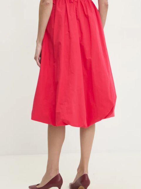 Answear.LAB spódnica bawełniana kolor czerwony midi rozkloszowana