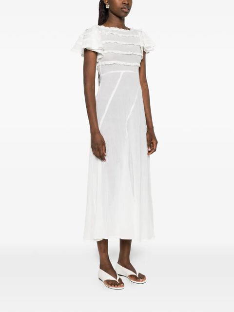 Gimaguas Mary ruffled midi dress - White