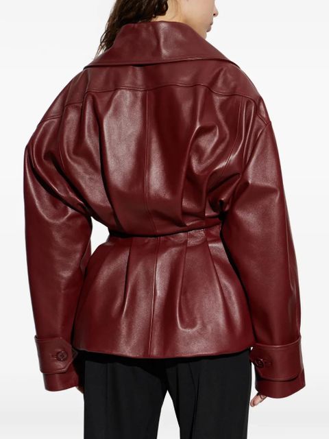 Balenciaga Folded long-sleeve leather jacket - Red