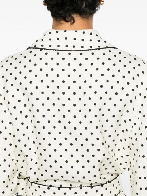 Valentino Garavani polka-dot belted blazer - White