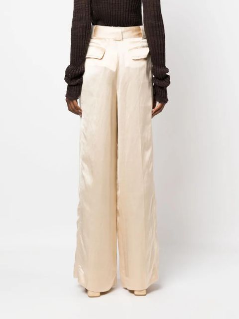 ZIMMERMANN Wonderland satin trousers - Neutrals